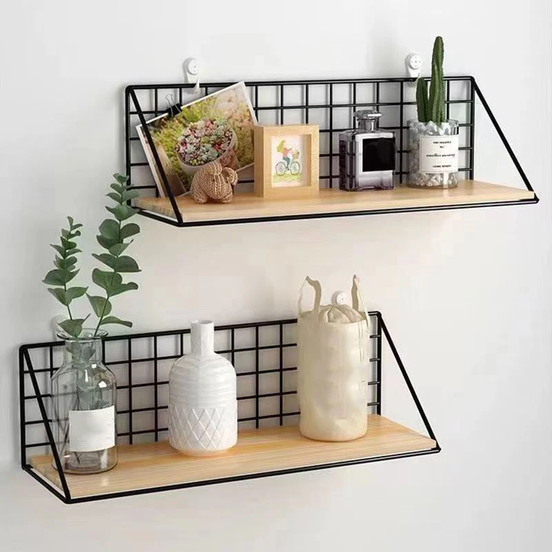 Creative Wall Mounted Shelves Bedroom Walls Iron Wall Hanging Storage Baskets Hanging Racks With Traceless Nails And Hooks New