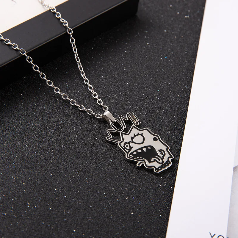 Lightning Bear Stainless Steel Necklace Men Women Funny Character Pendant Hip-hop Fashion Street Exaggerated Accessories