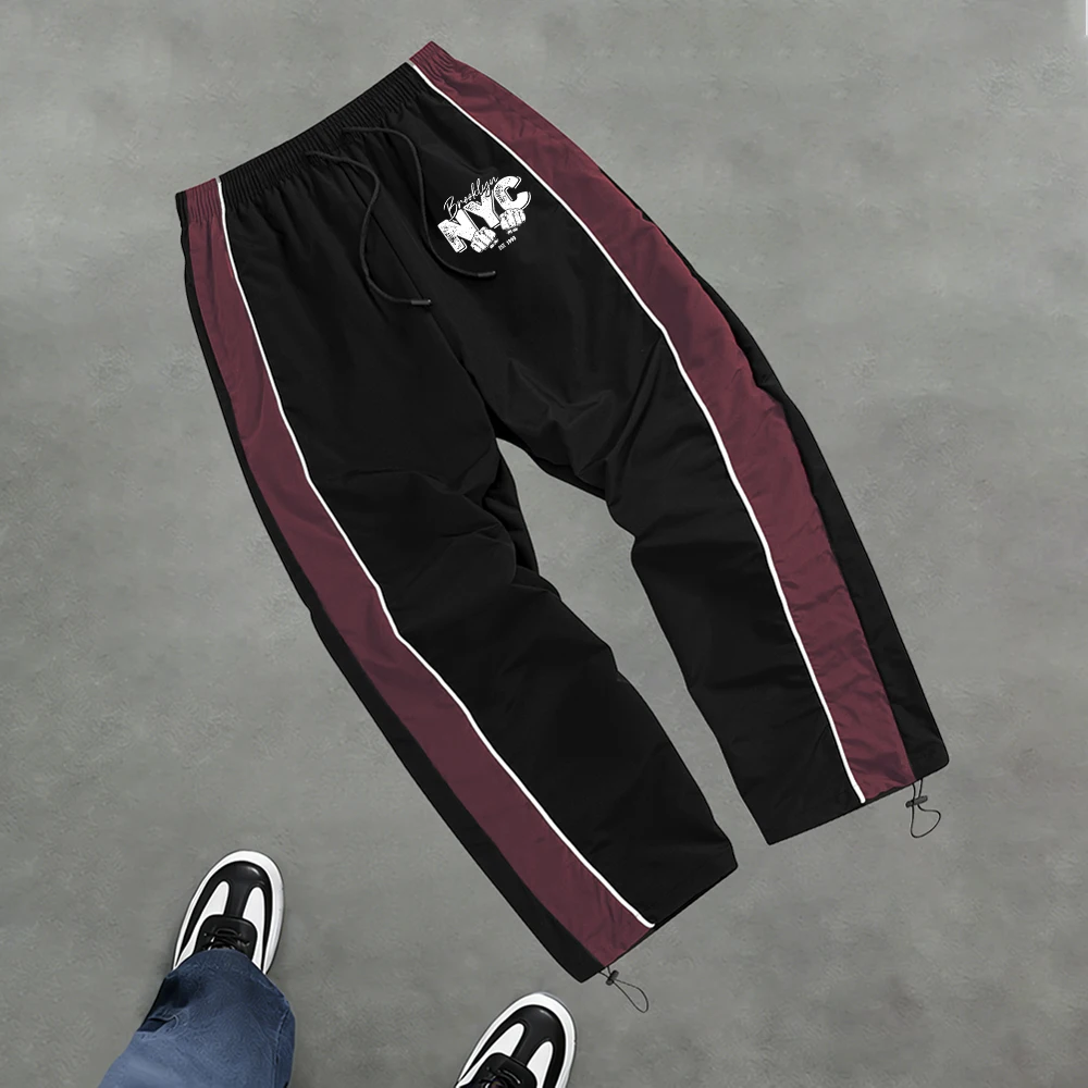 

Men's Athletic Trousers With A Unique NYC Print Quick Drying Drawstring Casual Style Perfect For Fitness Running And Cycling