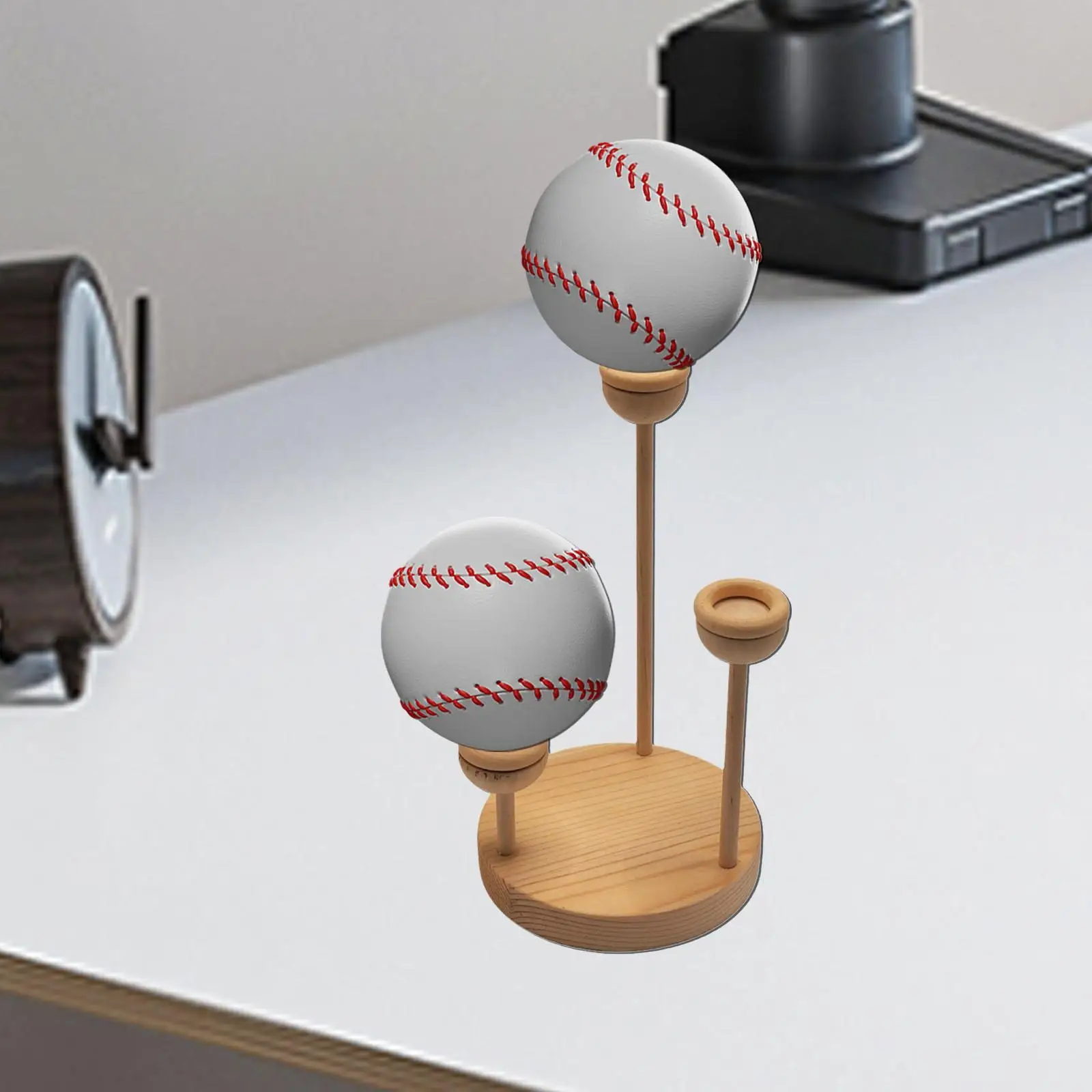 Baseball Display Stand Wooden Baseball Stand Table Centerpieces Baseball Holders for Tennis Ball, Softball, Spheres