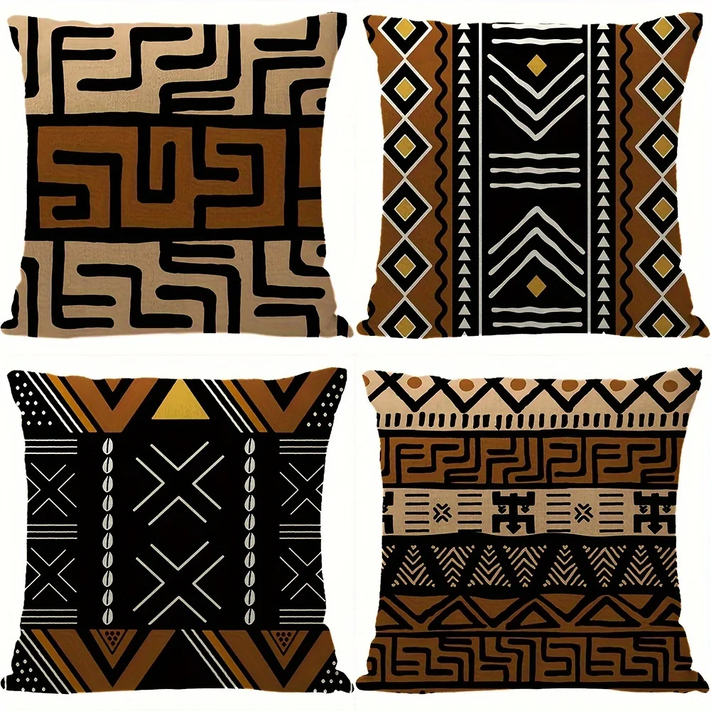 Single-sided Printed Cushion Cover Bohemian Style Soft Polyester Fabric Living Room Sofa Bedroom Bedside Decorative Pillowcase