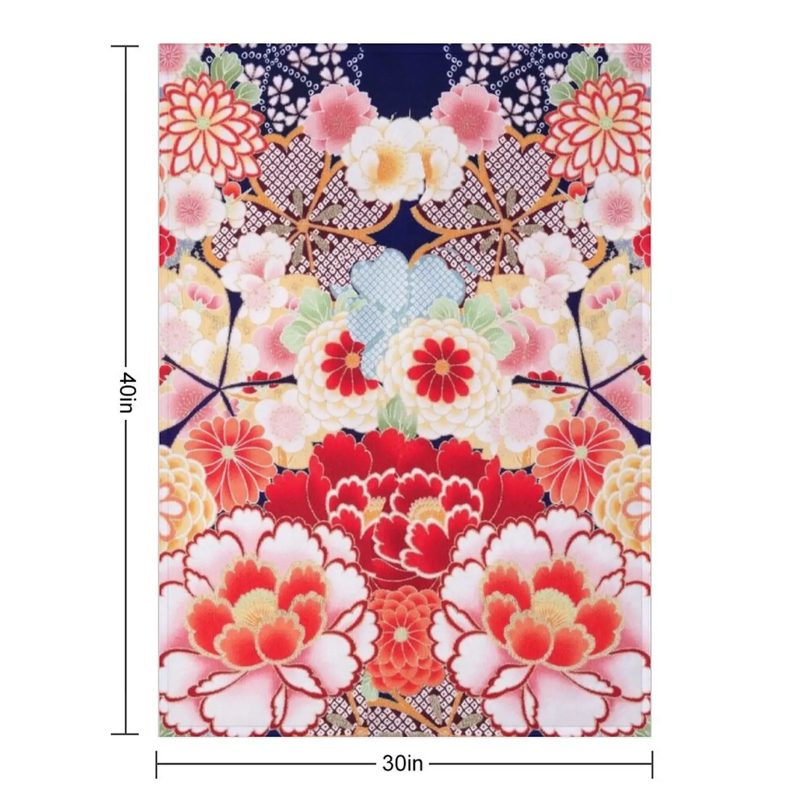 ANTIQUE JAPANESE FLOWERS Pink White Wild Roses Kimono Style Floral Throw Blanket Sofas christmas decoration Flannel Blankets