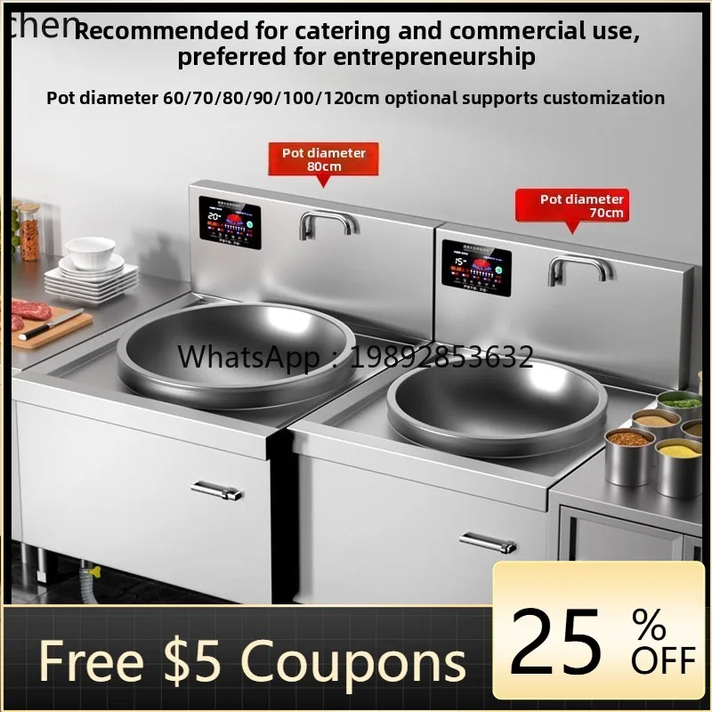 

Индукционная плита AA, большая кастрюля, 20 кВт, кухонная большая плита для жарки, 30 кВт, высокая мощность, вогнутая промышленная плита 15 кВт