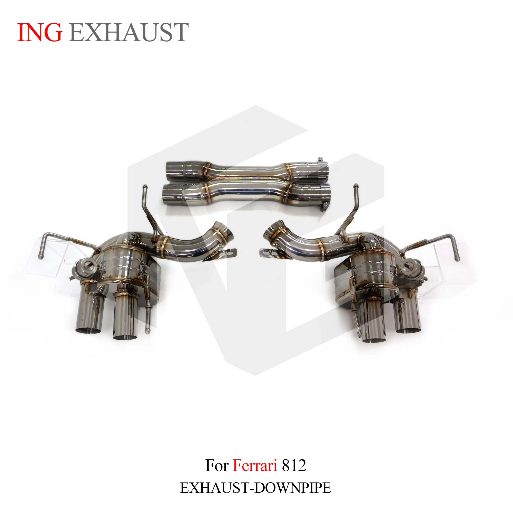 ING Stainless Steel 304 X Tube Valve Catback for Ferrari GTS 812 6.5L Engine Accessories Silent Muffler Pipe Exhaust System