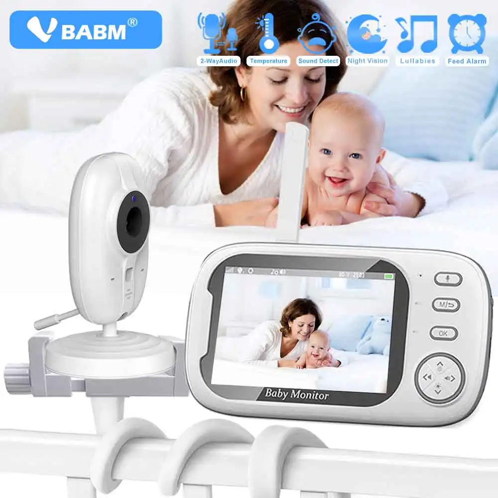 

VBABM 3.5 inch Video Lullaby Baby Monitor Night Vision Temperature Monitoring 2-Way Audio Talk Baby Nanny Camera With T-Holder