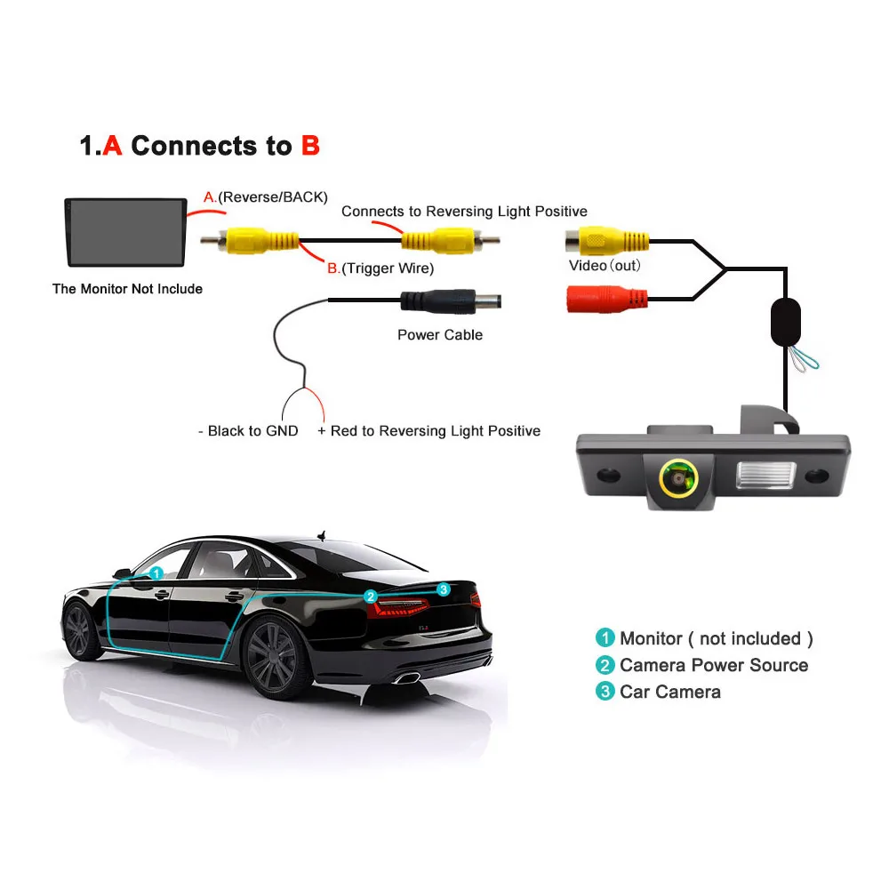 12V Car Rear View Reversing Camera For Chevrolet Epic/ Lova/-Cruze/ Matis/ Hhr/ Lacetti Color Sensor Chip CCD AHD 4K Waterproof