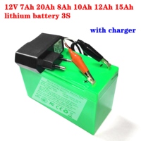 small size 12V 7Ah 20Ah 8Ah 10Ah 12Ah 15Ah lithium battery + 1A charger