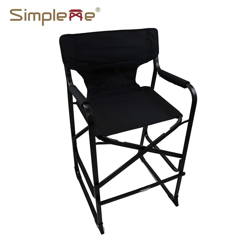 Simpleme Black Oxford Fabric Aluminum Professional Tall Director Chair For Makeup