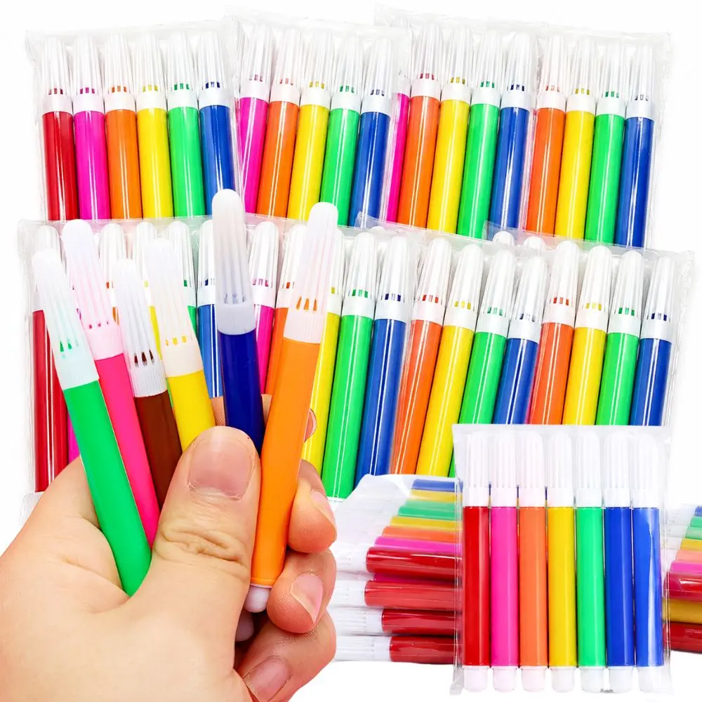 7 Packs Portable 6 Color Watercolor Markers Non Toxic Drawing Pen School Art Painting Supplies YMY