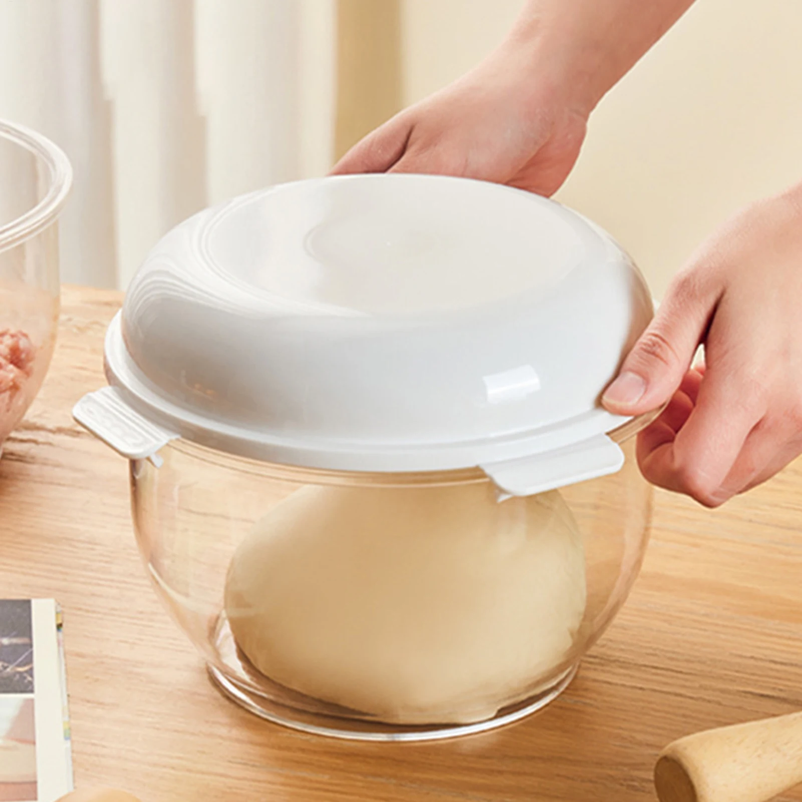 Dough Proofing Box With Measurement Marks Nonstick Rising Container With Lid Transparent Bread Baking Kit Food Storage Organizer