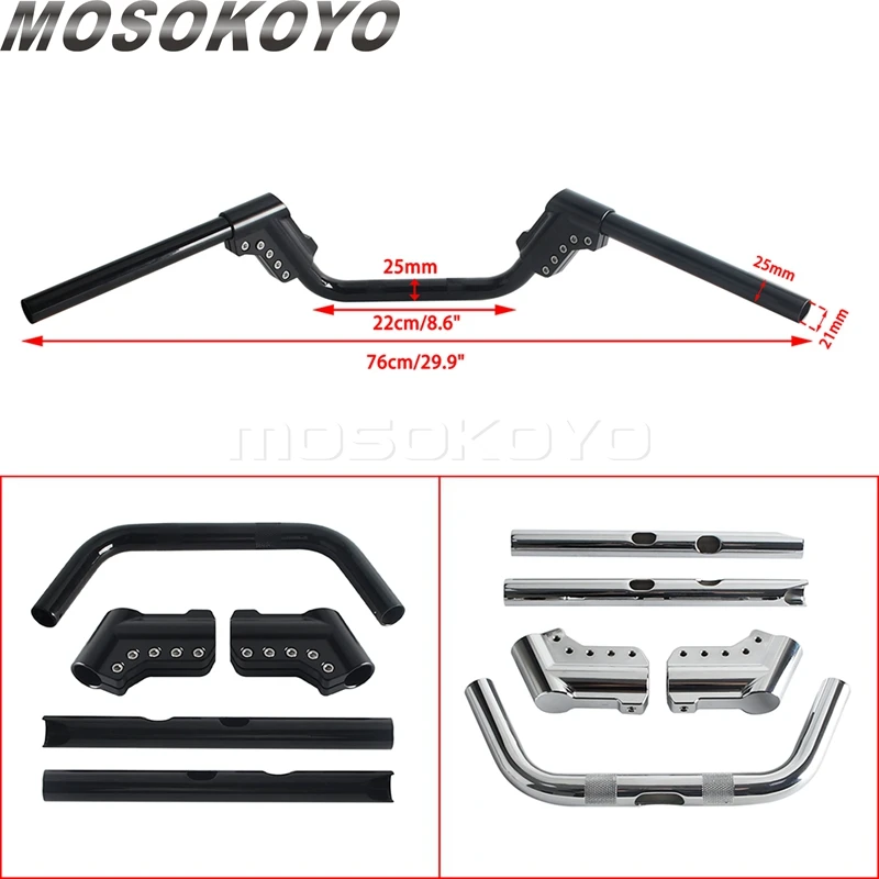 For Harley Softail FXBB Street Bob Heritage Classic FLHCS FLHC Fat Bob Boy FXFB FLFBS FXBR Breakout 16-25 Handlebars 25mm 1