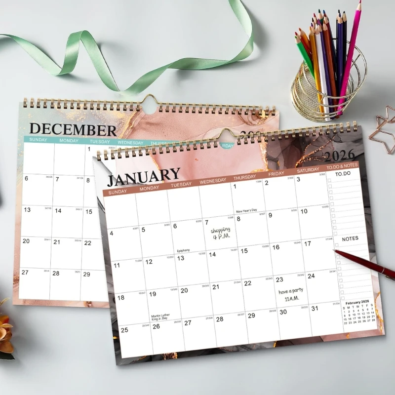 

Y2GD Stylish 2026 Calendar Wall Hanging Calendar with Thick Paper Materials Friendly Inks Design For Home Or Office Decors