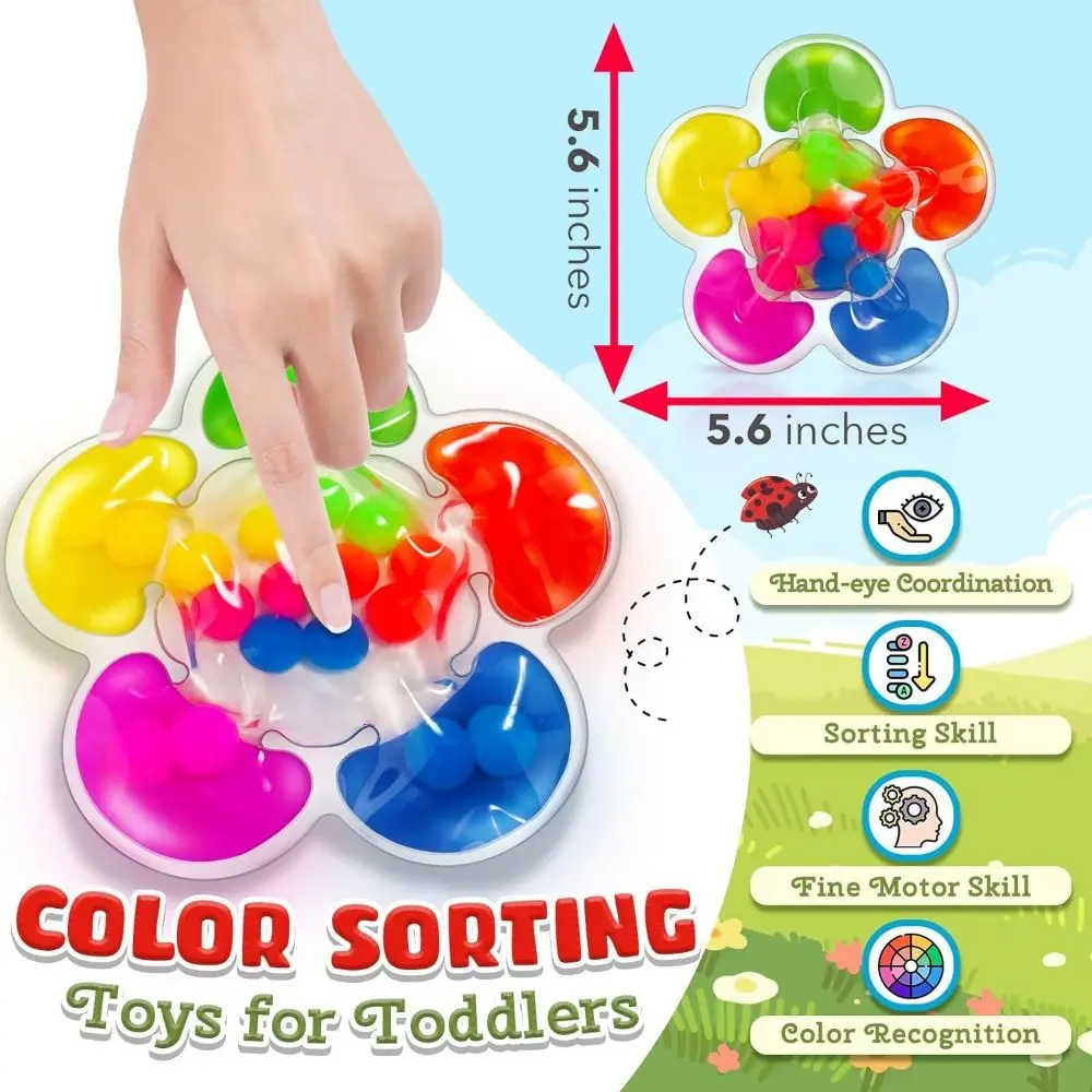 Folding Carpet Fine Motor Squeeze Toy Color Classification Animal Butterfly Pinching Toys Colorful Cartoon Color Sorting Toys