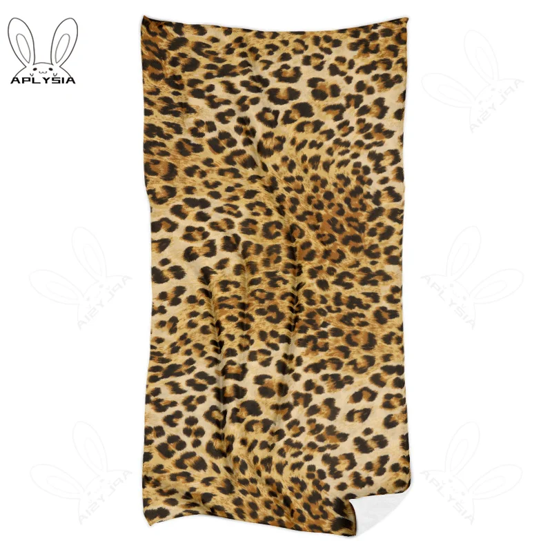 Animal Seamless Leopard Skin Texture Sport Towels Large Size Python Snake Tiger Zebra Colored Fish Scales Face Towel for Beach