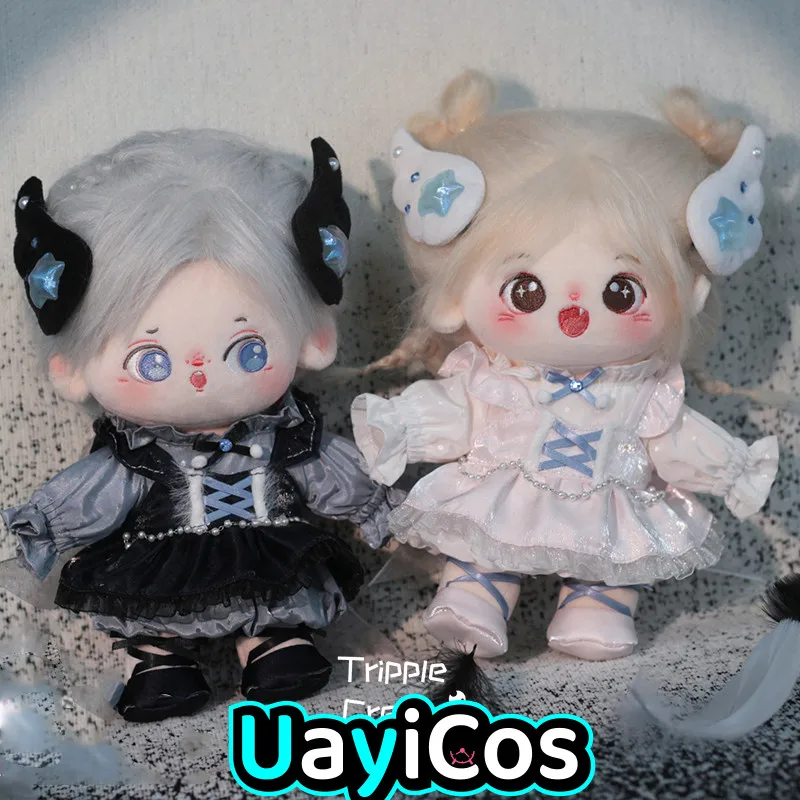 

In Stock 20cm Doll Clothes Swan Feather Hair Bow Sweet Ballet Lolita Skirt Dress Clothing Suit Stuffed Plushies Doll Accessori