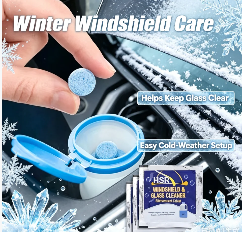 100Pcs Car Effervescent Tablets Windshield Cleaner Windscreen Wiper Cleaning Tabet Solid Washer Universal Home Toilet Window