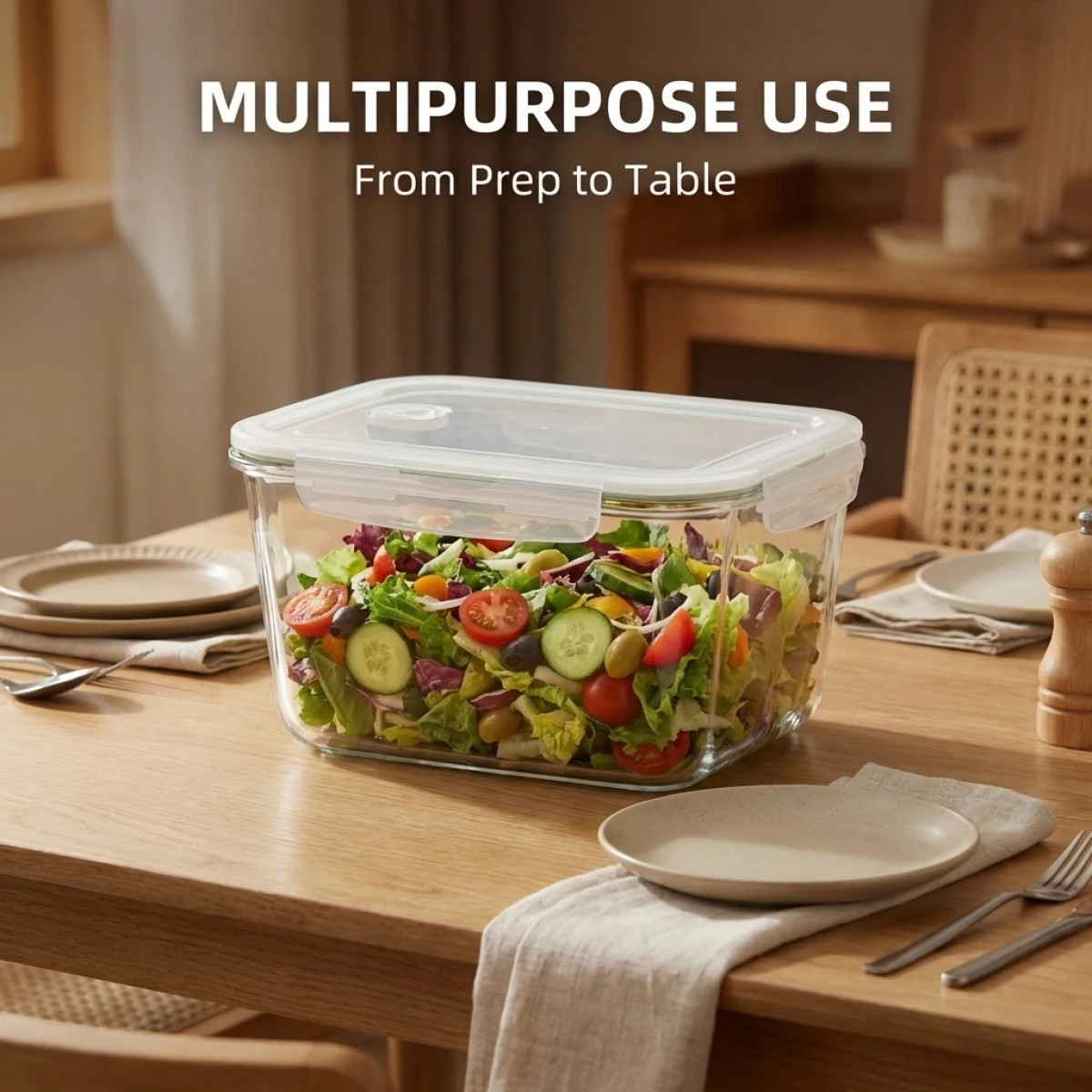 Large Capacity 2500ml Glass Fo - огляд і ціна Food Storage Glass Containers Large