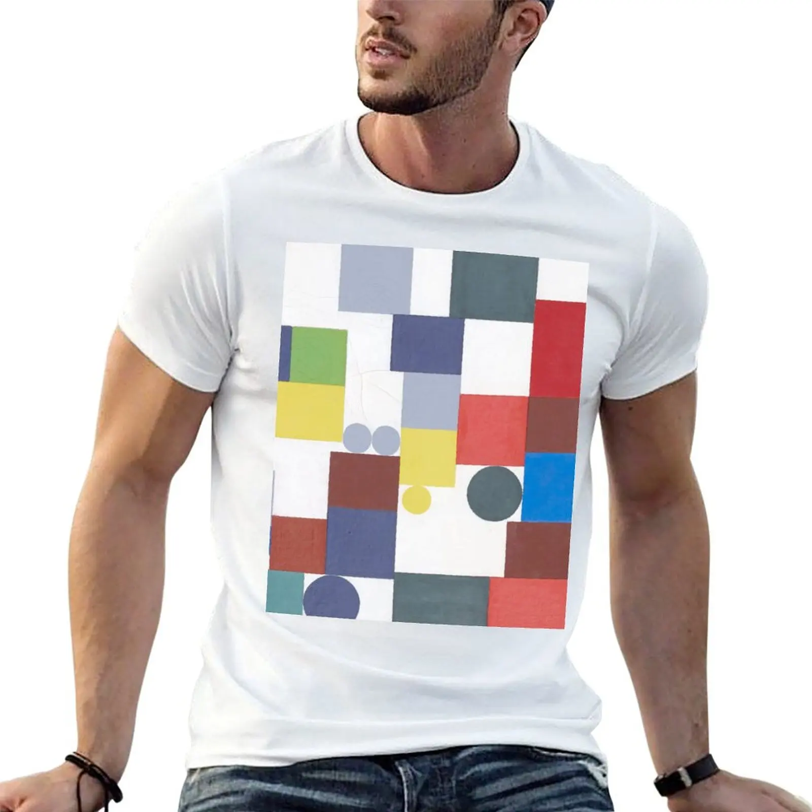 Composition with Tetragons, Rectangles and Circles Congruent - Taeuber-Arp T-Shirt Worker Basic Short Sleeve Tee