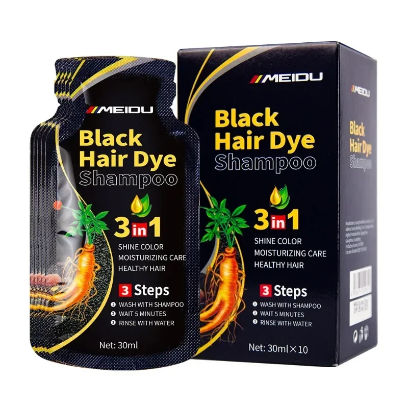 

300ml 3 in 1 Hair Dye Shampoo Polygonum Multiflorum Black Sesame Essence Gray Hair Cover Without Harmful Chemical Components