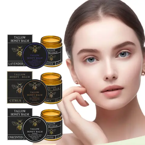 Tallow Honey Balm Firming Nourishing & Hydrating Skin Care Smoothing Soothe Skin Improves Elasticity Tallow Honey Moisturizer