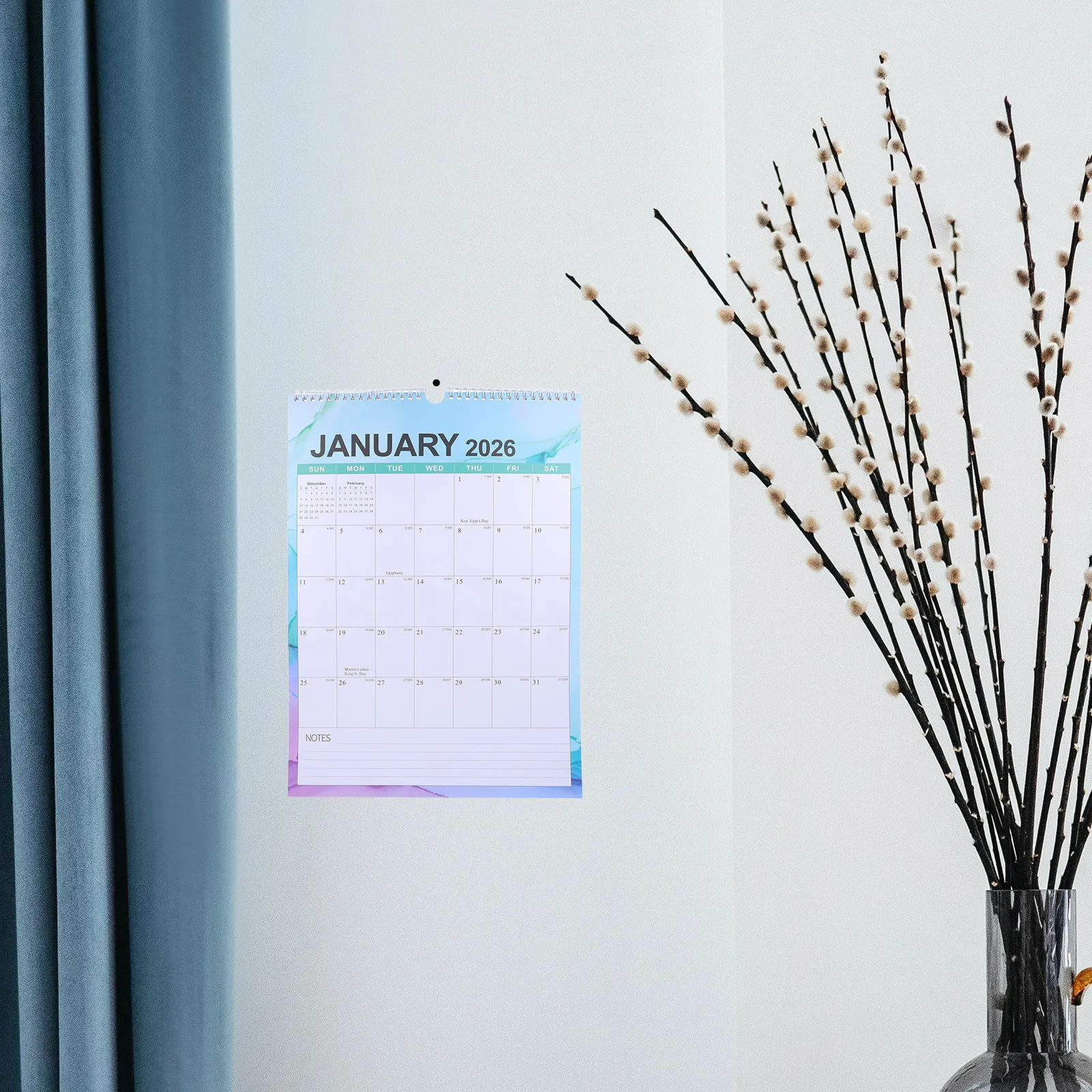 

Настенный календарь на 18 месяцев, 2025–2026 июля в декабре, международные праздники, двухпроводной переплет, большой шрифт, минималистичный дизайн для