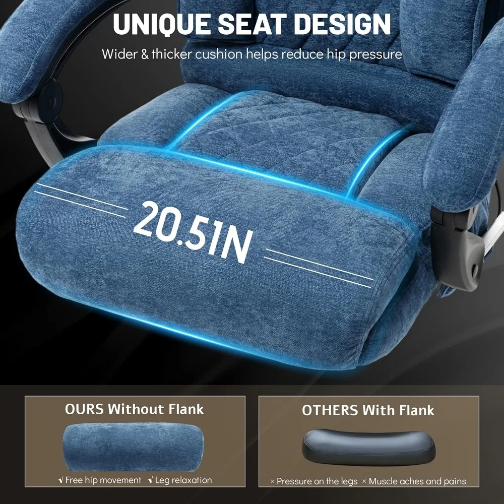 เก้าอี้สำนักงานปรับเอนได้สำหรับคนตัวใหญ่และสูง พร้อมที่พักเท้า รองรับน้ำหนักได้ถึง 500 ปอนด์