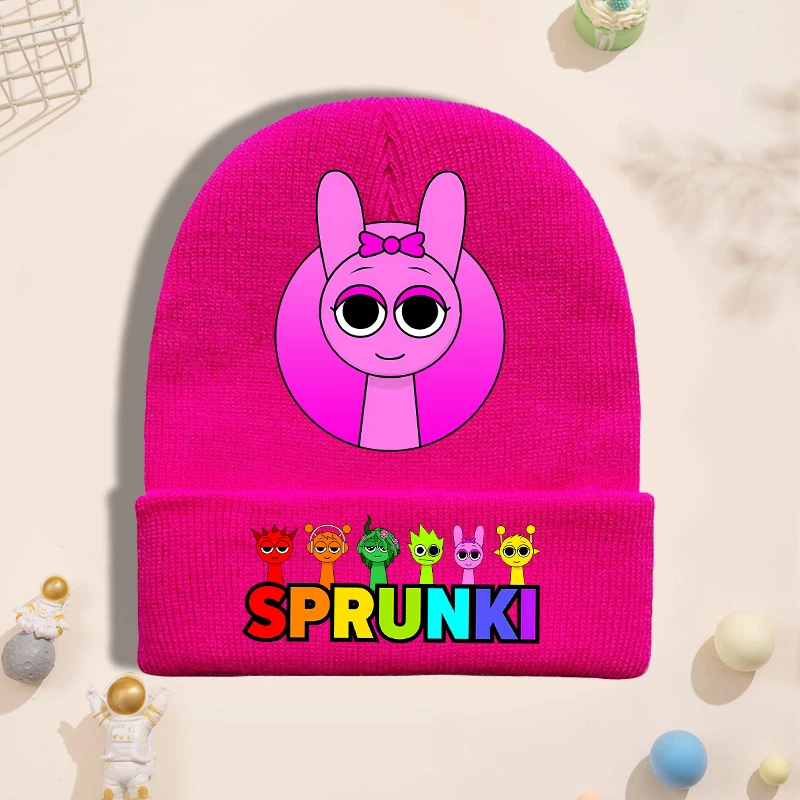 Sprunki Knitted Hat for Children Anime Cartoon Cute Knit Hat Boys Girls Winter Warm Fashion Cap Kids Windproof Hip Hop Caps Gift - view 3