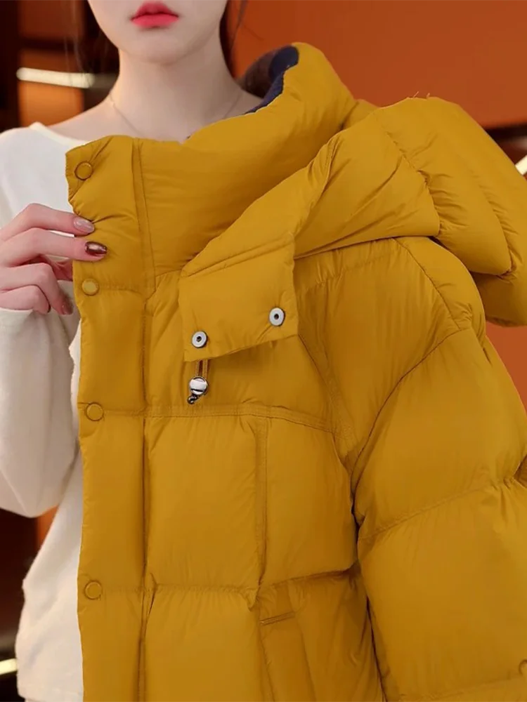 

Утепленная хлопковая куртка для женщин: новинка зимы, повседневная, с капюшоном, модная, для города, свободного кроя, длинная