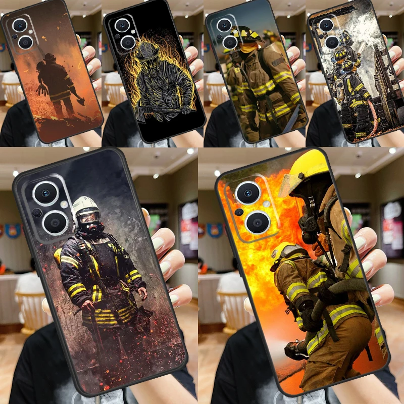 Cool Firefighter Heroes Fireman Case For OPPO Reno 11F 8T 4Z 5Z 4 6 7 8 5 Lite 10 Pro OPPO Find X2 X3 Lite X5 X6 Pro Cover