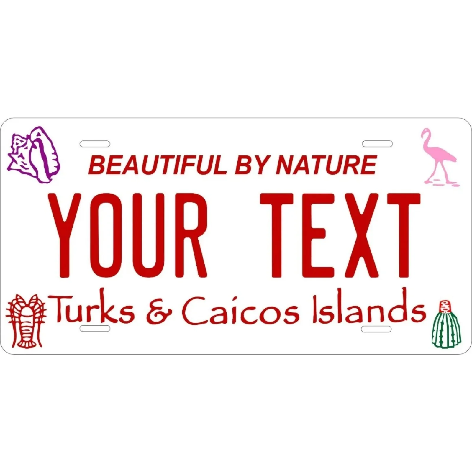 1PC 2D Flat Custom Turks and Caicos Decorative Tag, Home Decor, Dustproof & Waterproof (Only Decoration)