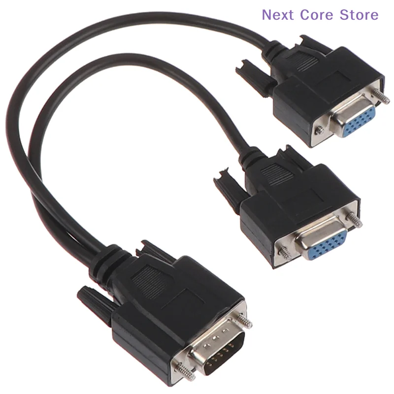 Cable divisor VGA negro de 15 pines, adaptador divisor de vídeo VGA macho a 2 VGA SVGA hembra, 1 unidad