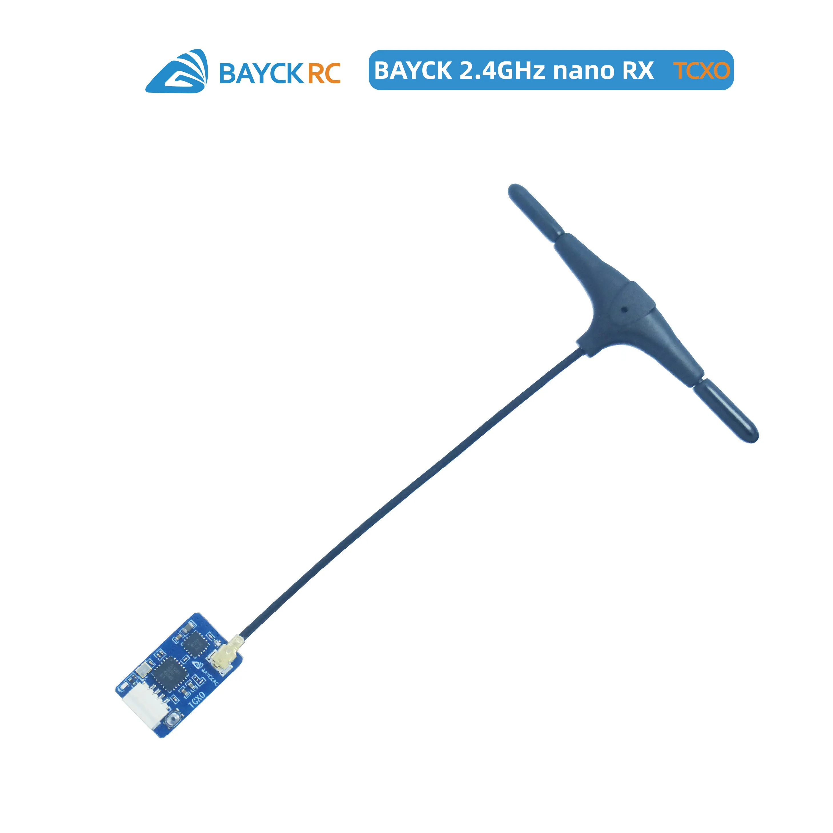 

BAYCKRC ELRS 2.4G NANO Receiver TCXO Input Power 3.6-5.5V IPEX T-Antenna Nano RX Long Range Receiver