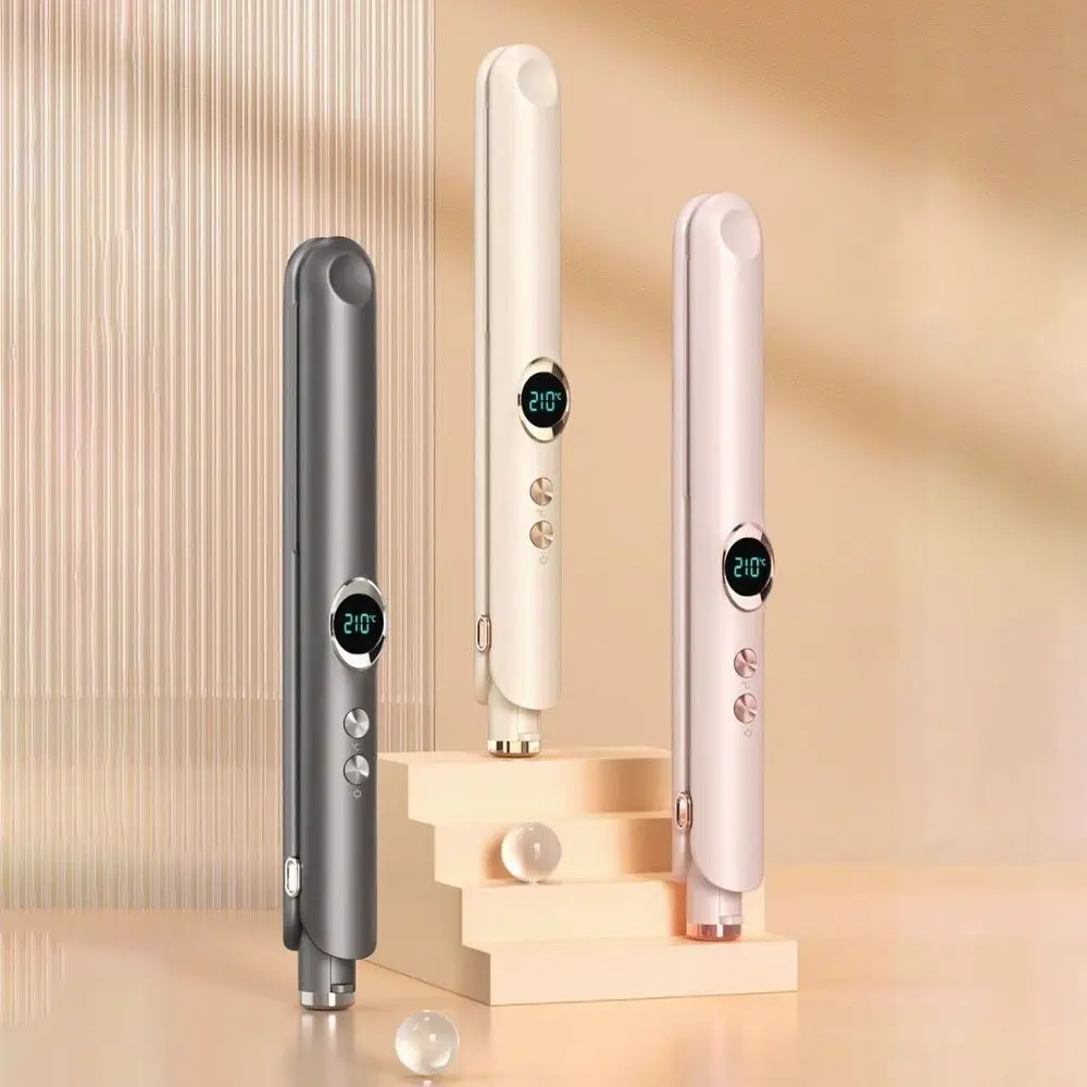 

Ceramic Plates Negative Ion Straightener 12 Level Temperature Control Damage Free Electric Hair Straightener Dual Use