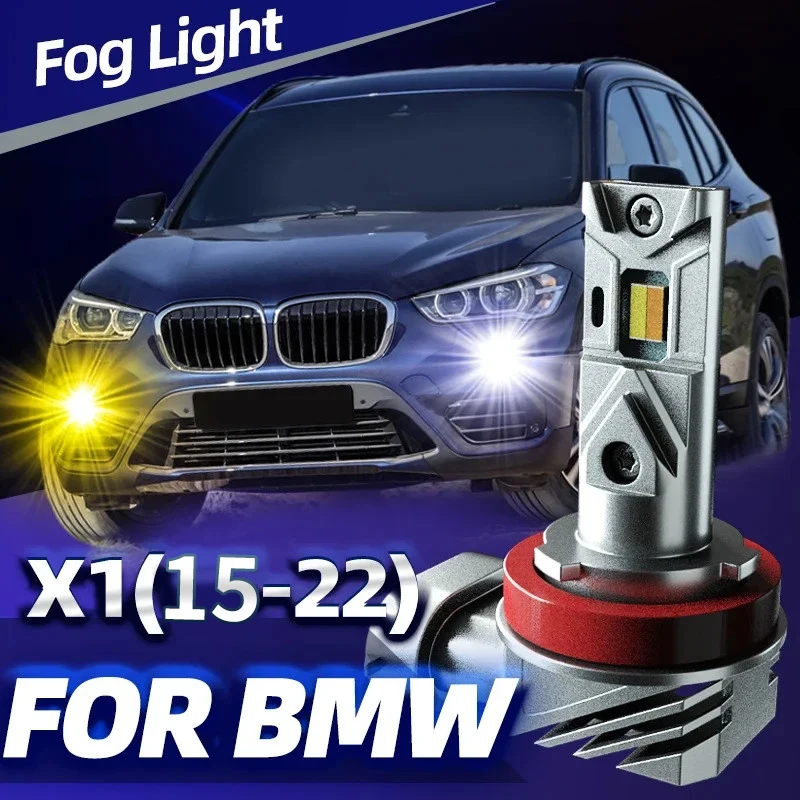 2x Car LED Front Fog Lights Bulbs Dual Colors Switchback White Yellow For BMW X1 F48 2015 2016 2017 2018 2019 2020 2021 2022 12V