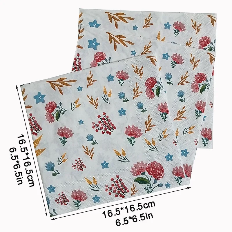 20Pcs Farm House Style Printed Napkins, Disposable 2 Layer Paper Napkins for Party Hotel Dinner Table DIY Decor