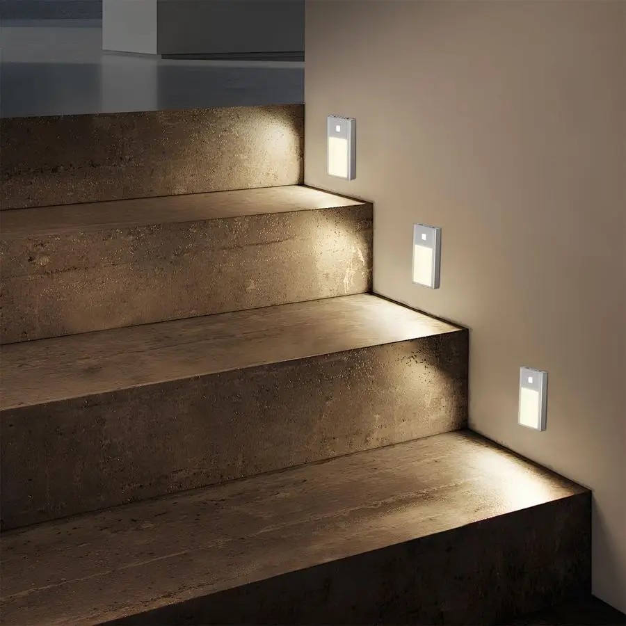 

Motion Sensor Step Night Light, Rechargeable Battery Powered Led Light with Magnetic Suck Installation for Bedroom Hallway Stair