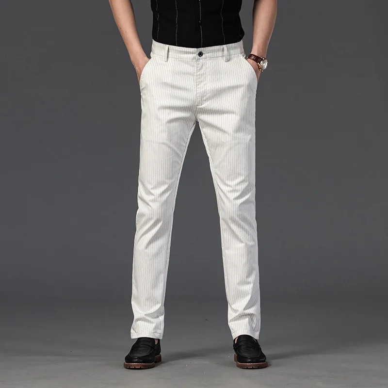 

Fashion New Men's Business Casual Suit Pants Spring Summer Thin Slim Straight Leg Pants for Men Formal Social Men Clothing Y2k