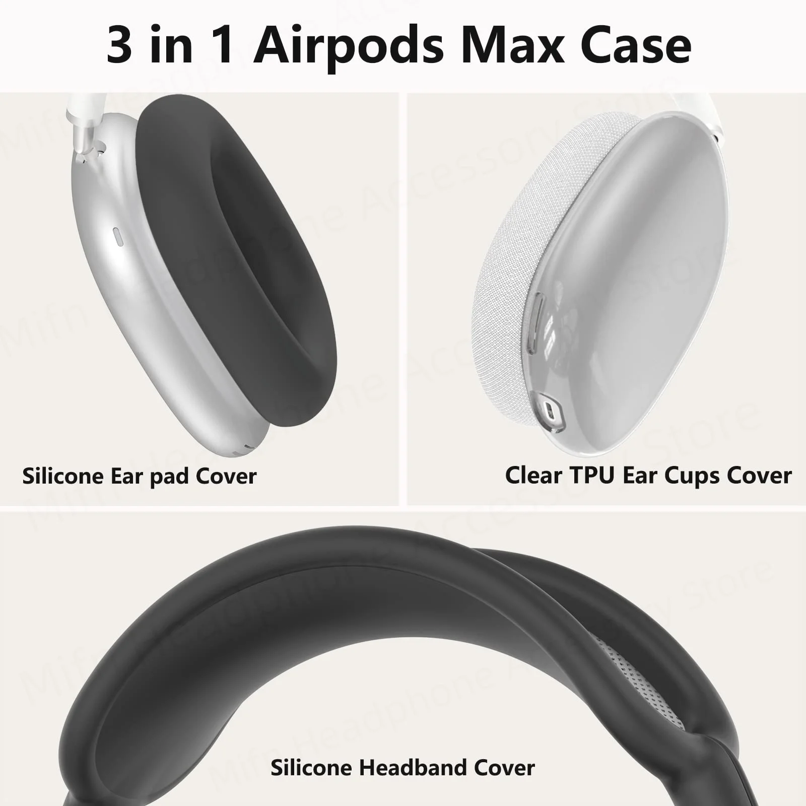 Luxury protective case for apple airpods max 2024 USB C Transparent Funda wireless Headphone Protective Cover for Air Pods Max 2