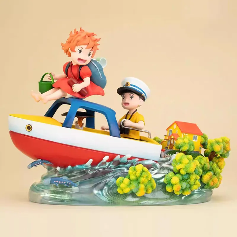 Hayao Miyazaki Anime Figure Ponyo Sosuke Collectible Trendy Toy Desktop Car Computer Case Decorative Ornament Anime Peripheral