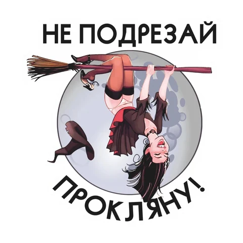 Наклейка на автомобиль: «Не резай, я тебя прокляну» (Водонепроницаемая наклейка для авто, декор для бампера и окон) V1202 #