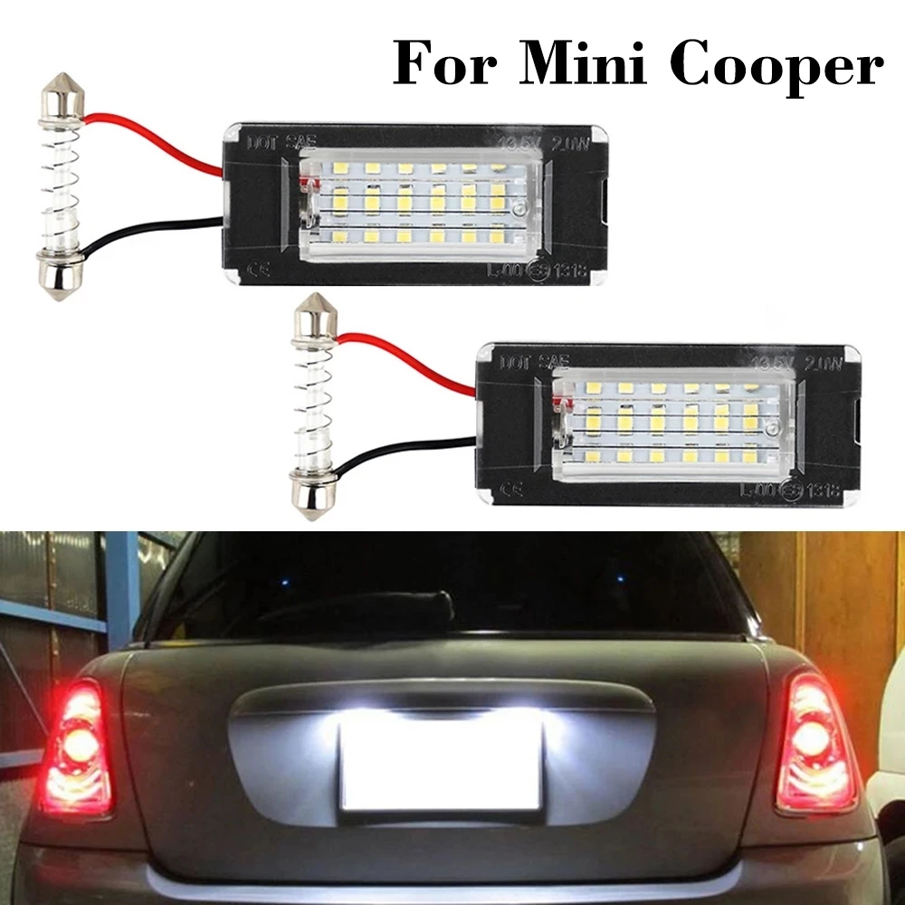 

2 Pcs White Canbus Auto LED Number License Plate Light for BMW Mini Cooper R56 2006-2012 Car Signal Lamp Assembly Replacement