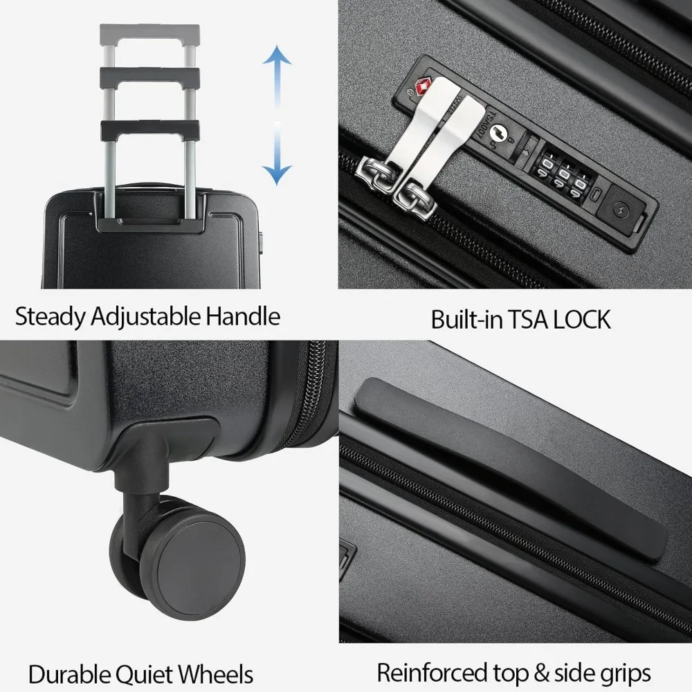 Expandable Top Loading Hard Shell Suitcase with Spinner Wheels, Large Capacity, Built-in TSA Lock, Durability for Travel