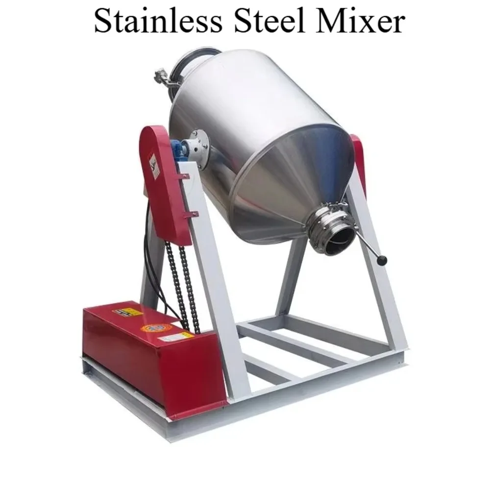 Double Cone Drum Dry Powder Mixer Stainless Steel High Capacity Food Pellet Mixer
