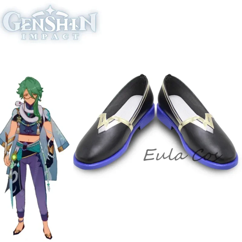 Anime Game Genshin Impact Liyue Harbor Baizhu Cos Shoes Customize Cosplay Shoes Halloween Beanie Shoes