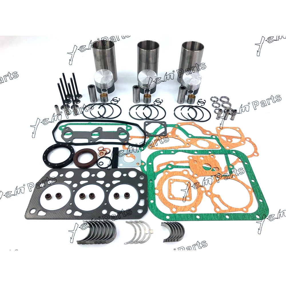 For Mitsubishi  engine K3D Leaf type repair kit piston  piston ring cylinder liner  full gasket set bearings valve guide seat