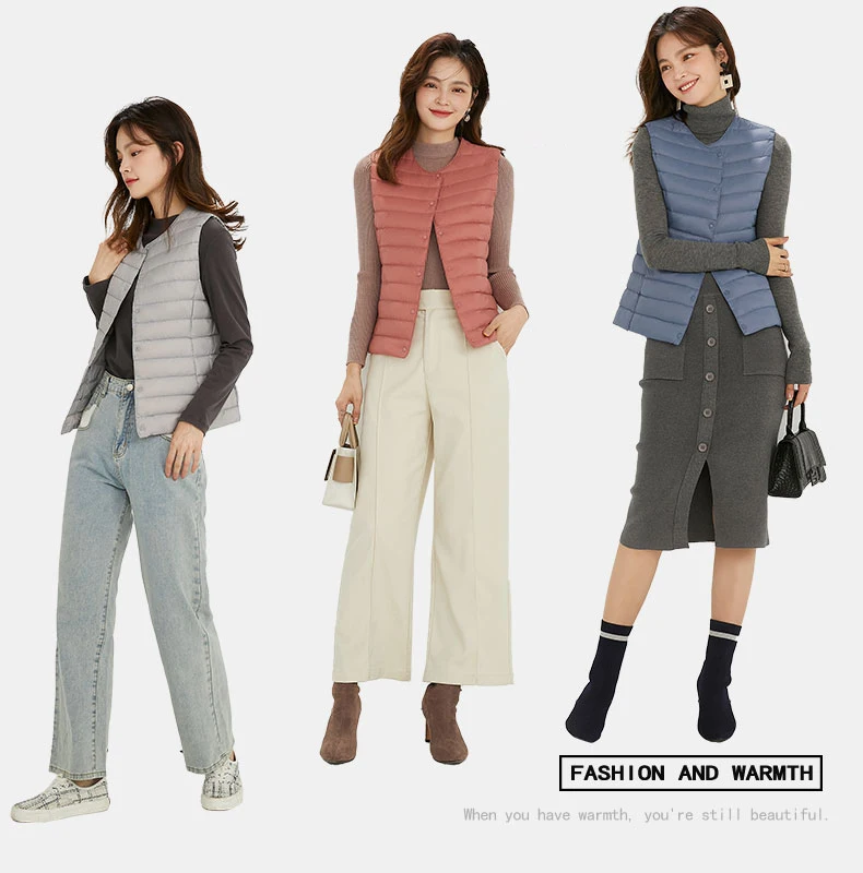 سترة دافئة محمولة للنساء 2025 خفيفة للغاية 90% بطة بيضاء أسفل ملء بطانة رفيعة تحت سترة ملابس خارجية #6