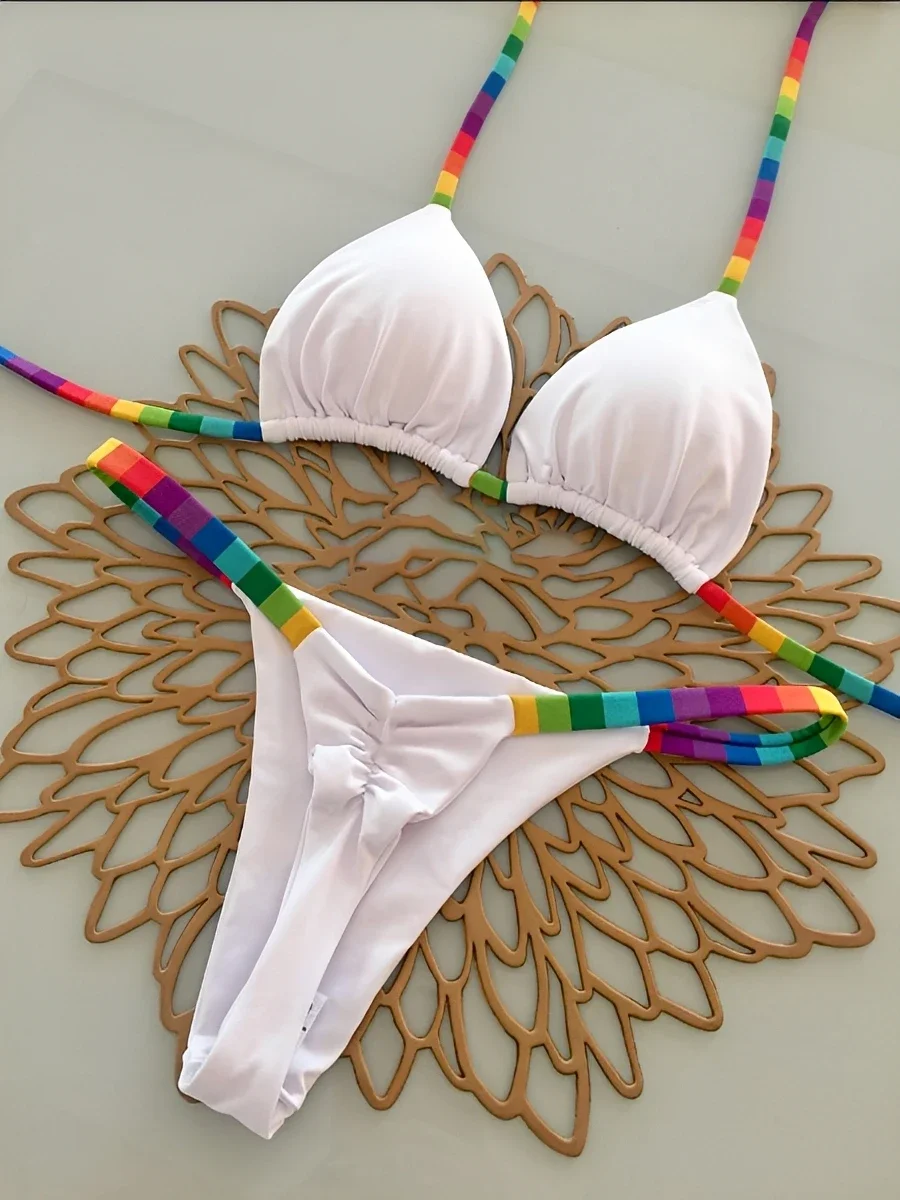 2026 Trikini Printed Thong Bikinis 2026 Padded Swimsuit Women Sexy Brazilian Swimwear Female Bathers Bathing Swimming Swim Suit