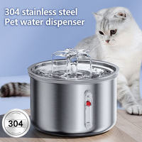 2L Cat Fountain Safe 304 Stainless Steel Silent Filtered Cats Water Dispenser Dog Automatic Drinker USB Powered Pet Supplies