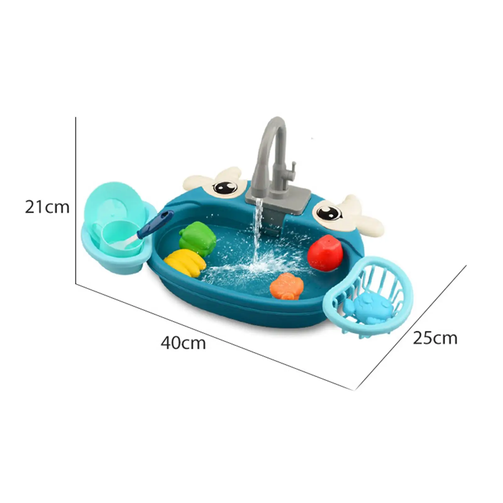 ألعاب حوض المطبخ مع ملحقات مياه الجري الكهربائية مجموعة ألعاب مونتيسوري للعب الأدوار هدية منزلية لعيد الميلاد #6