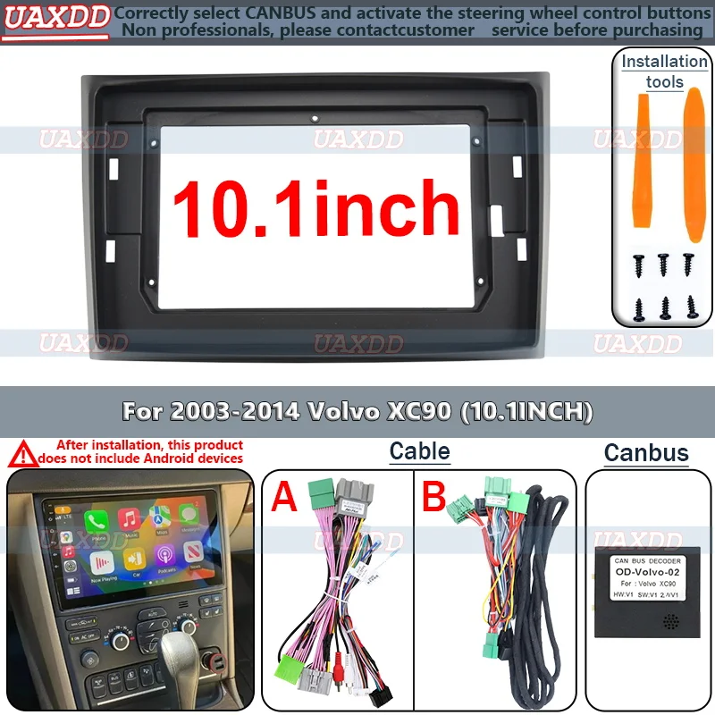 

Для 2003-2014 Volvo XC90 10,1 дюйма 2 Din Автомобильная рамка Android MP5 лицевой кабель видео жгут адаптер приборная панель навигация canbus box
